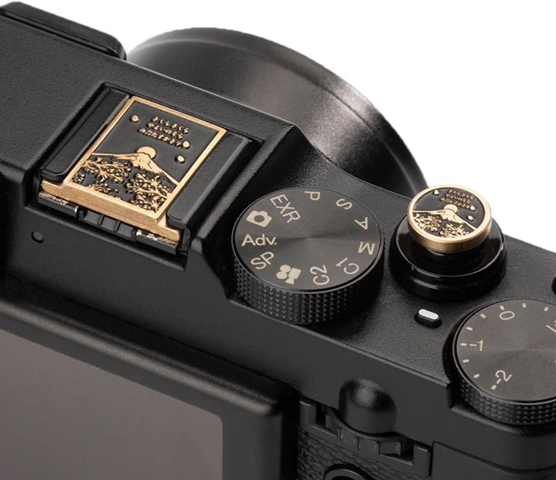 DBZZ Falling Cherry Blossoms Camera Metal Hot Shoe Cover Shutter Button Set for Fujifilm xpro2 x100vi xt50 xt30 for Nikon df zfc (Copper Alloy-Set) - Image 3